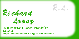 richard loosz business card